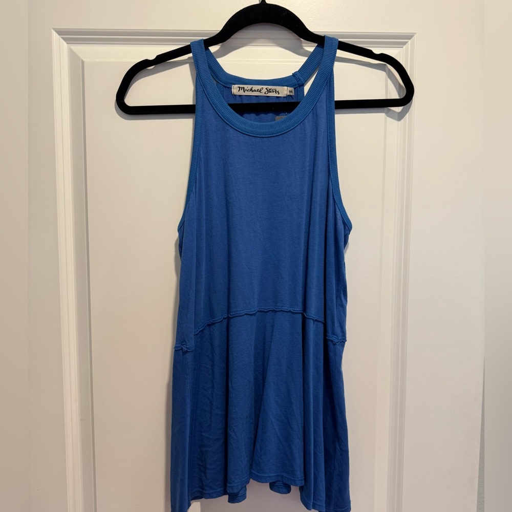Michael Stars Blue swing Peplum Sleeveless Tank Top (NWT)